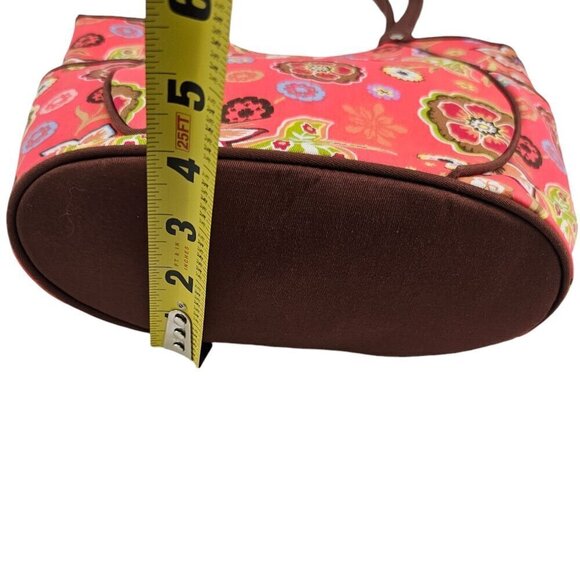 Longaberger Homestead Red Floral Print Snap Close Shoulder Handbag Purse - Picture 9 of 16